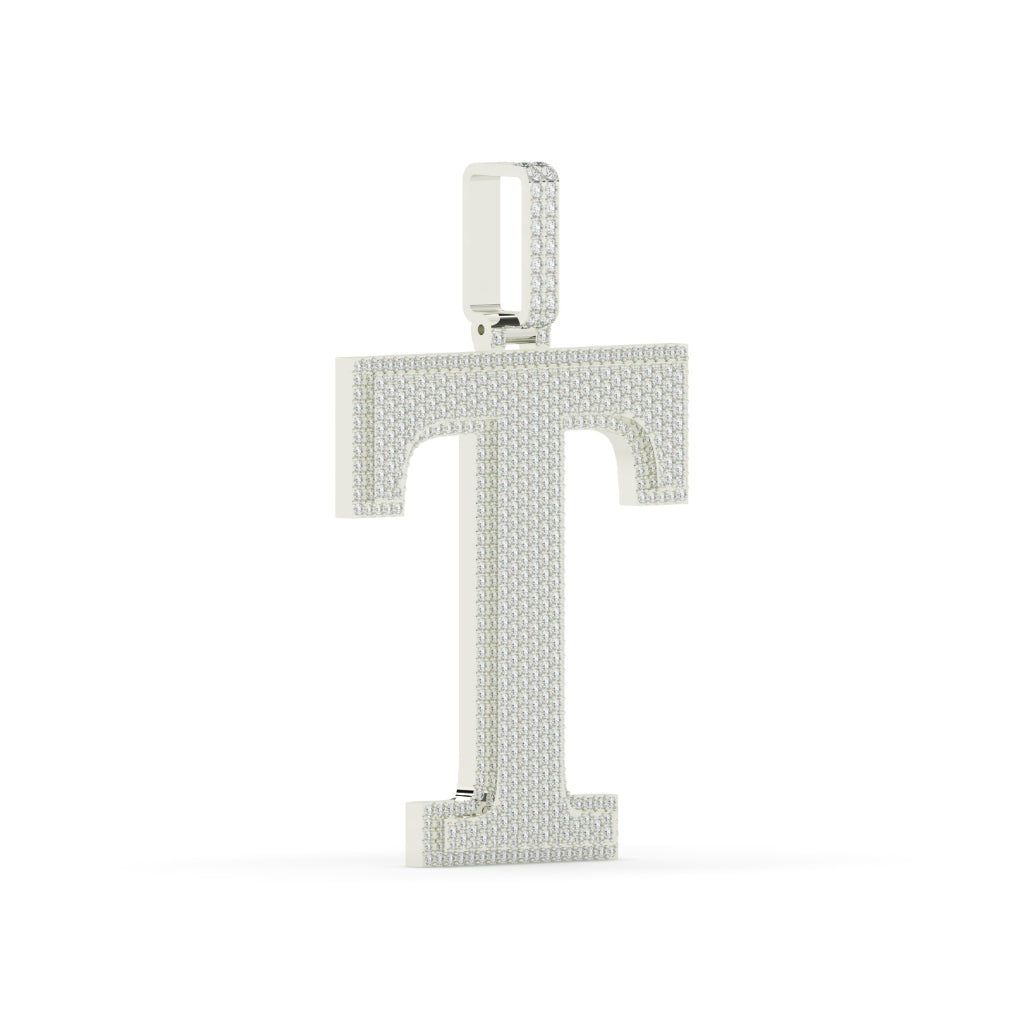 Bold Diamond T Initial Necklace