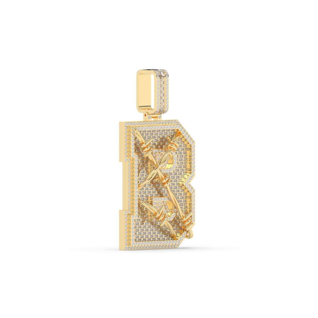 Barbed Wire B Iced Pendant