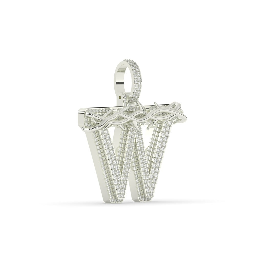 Bold Thorned W Diamond Necklace
