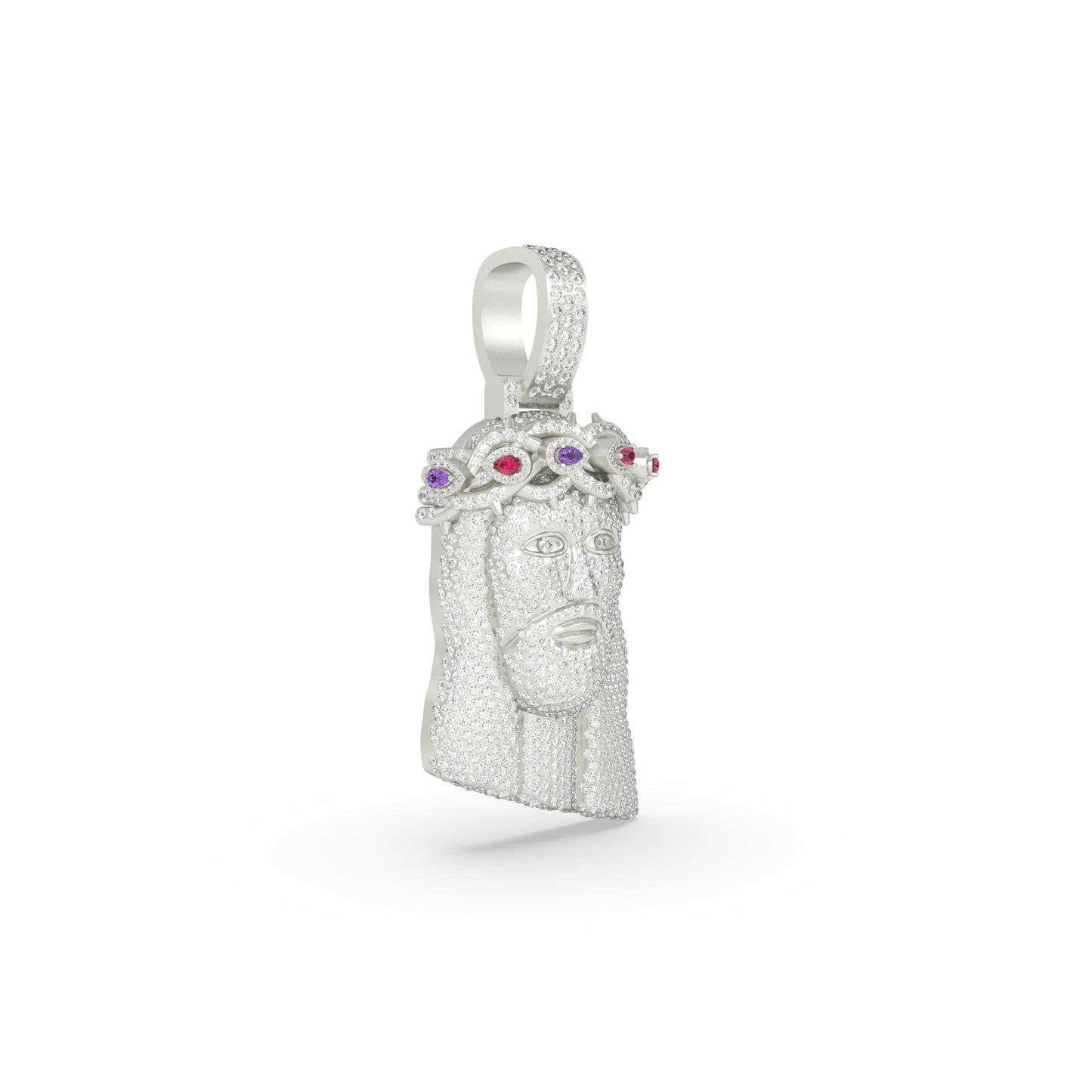 Jesus Crown Ruby Diamond Pendant