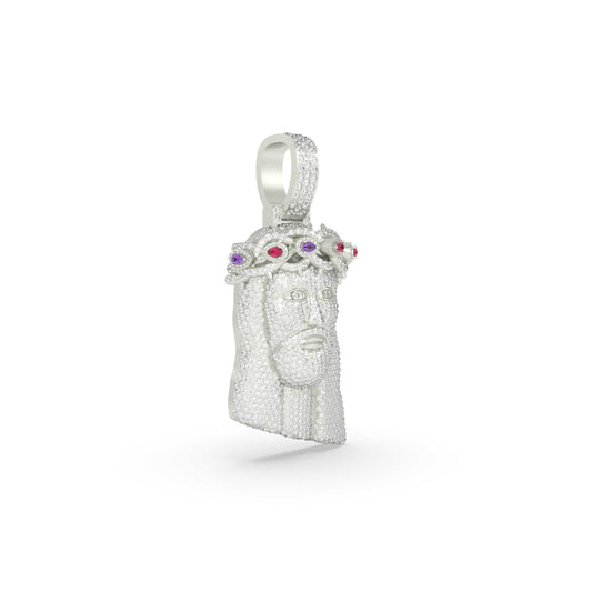 Jesus Crown Ruby Diamond Pendant