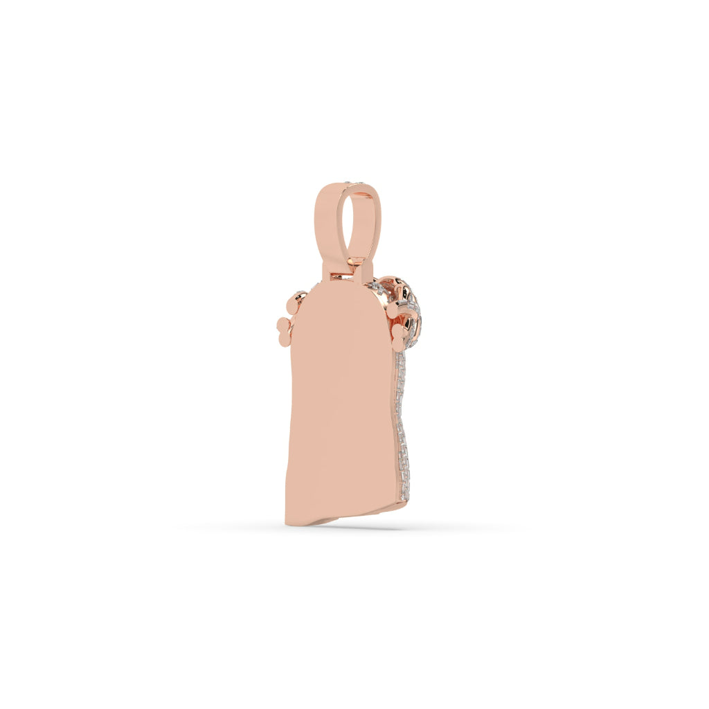 Diamond Crowned Savior Face Charm