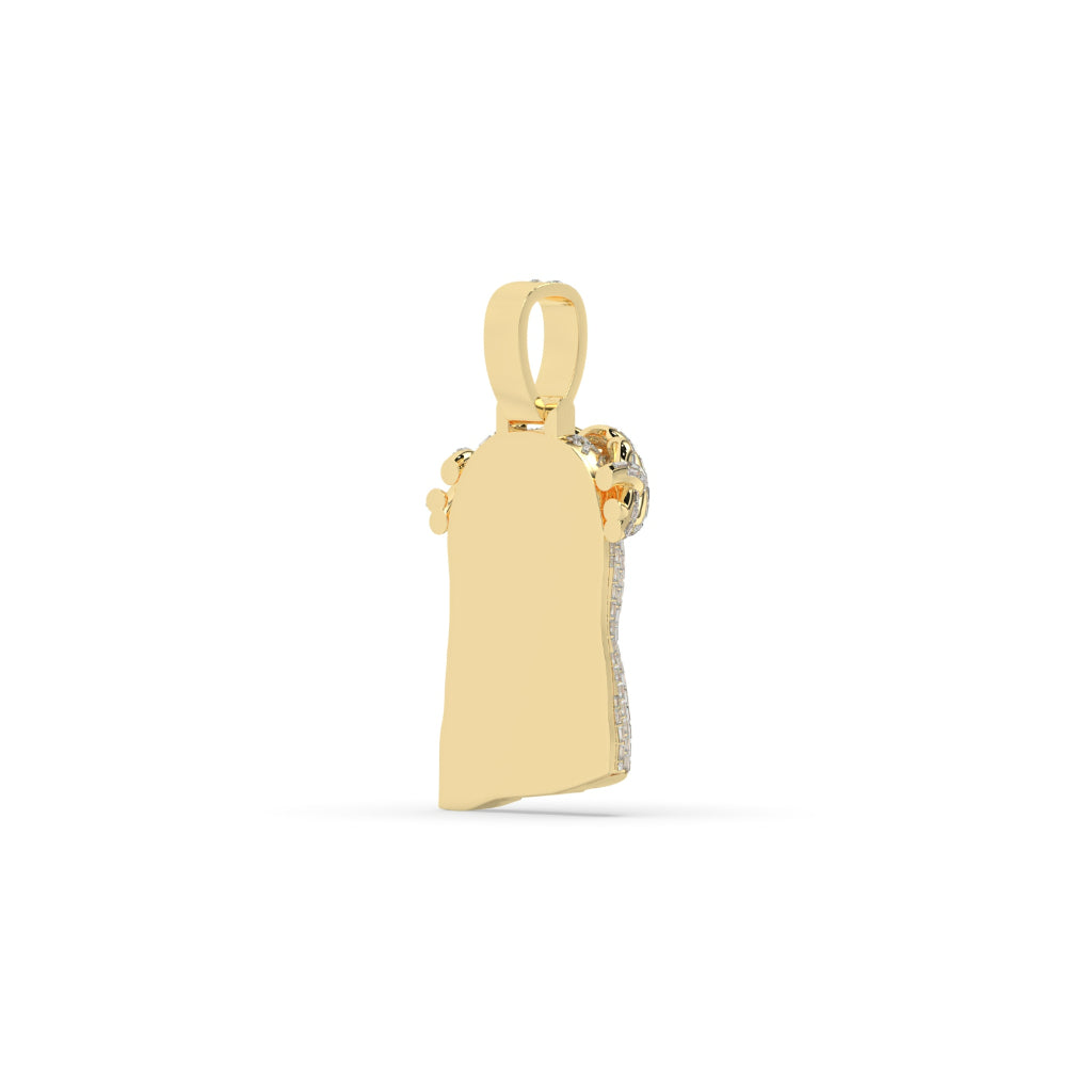Diamond Crowned Savior Face Charm