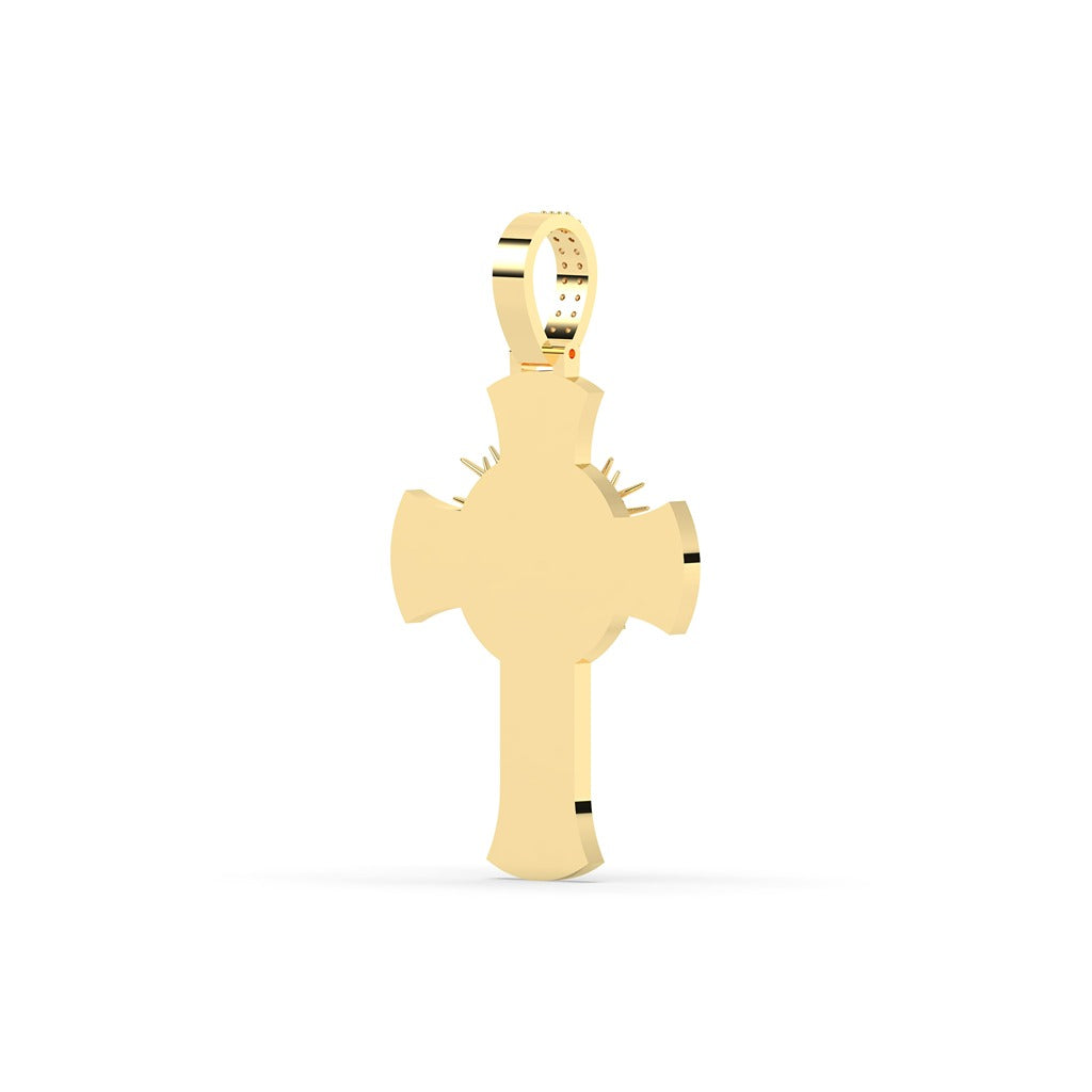 Crowned Savior Diamond Cross Charm