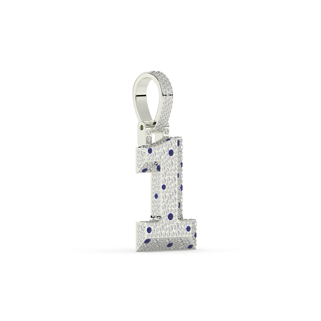 Blue Accent Diamond One Pendant