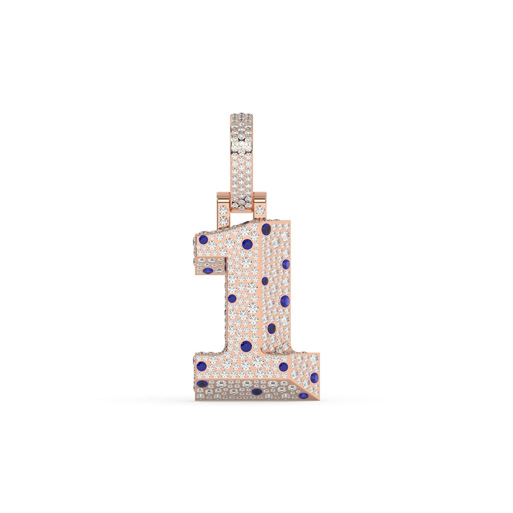 Blue Accent Diamond One Pendant