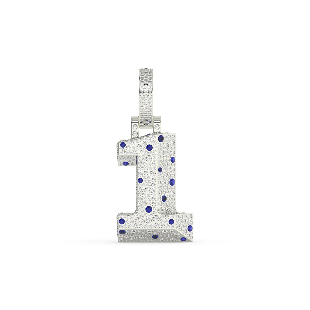 Blue Accent Diamond One Pendant