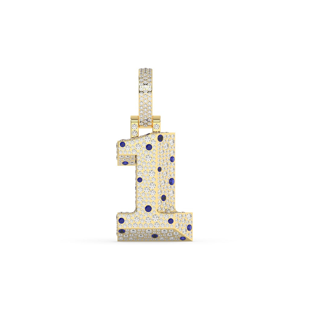 Blue Accent Diamond One Pendant