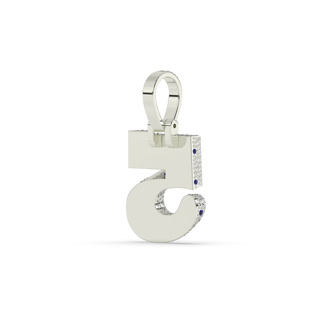 Number Five Diamond Iced Charm