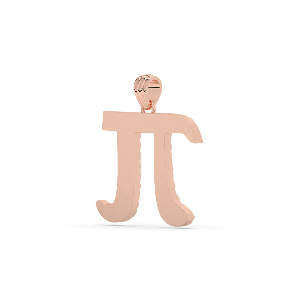 Mathematical Pi Gold Symbol Pendant
