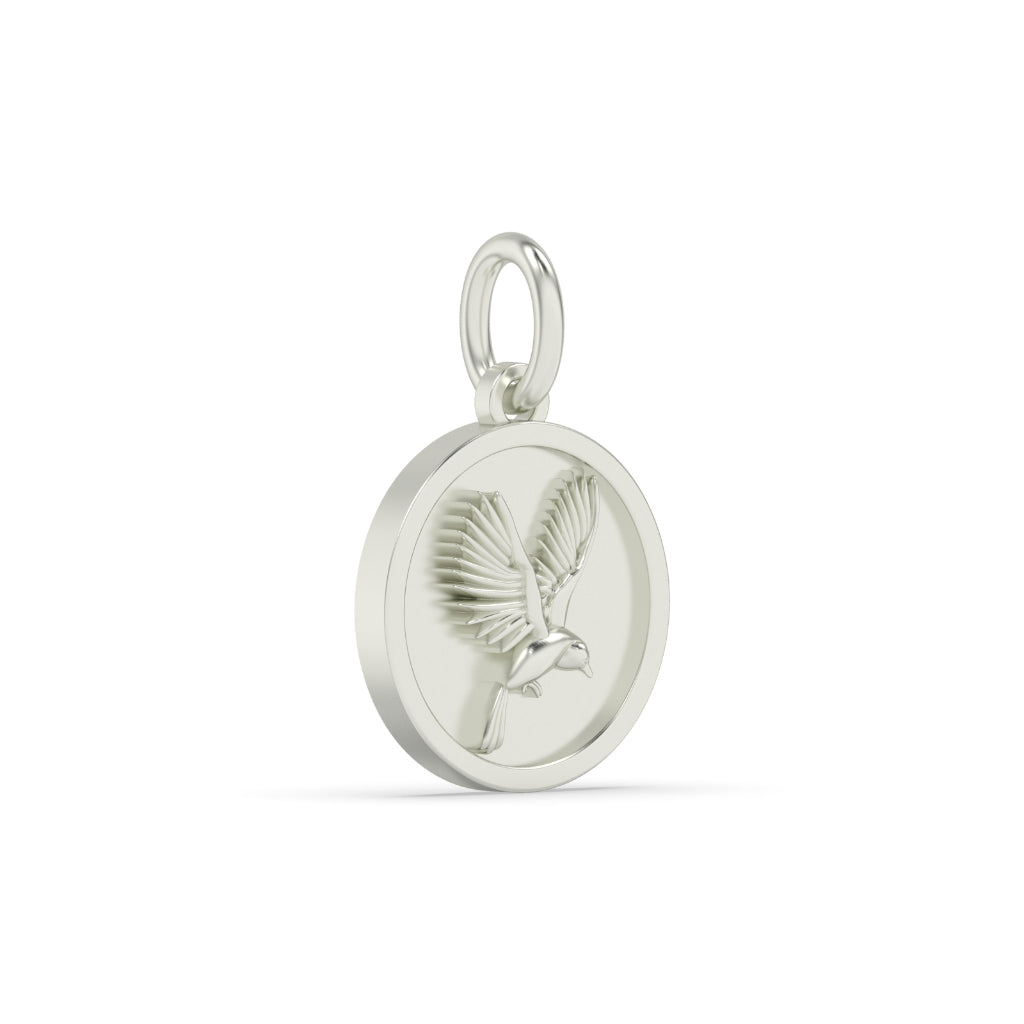 Round Gold Bird Symbol Pendant