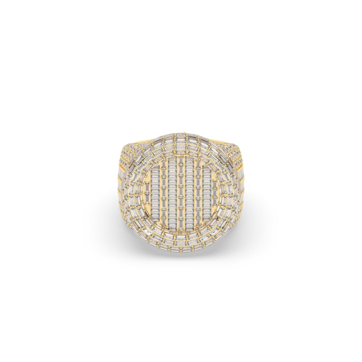 Triple Line Baguette Circle Ring