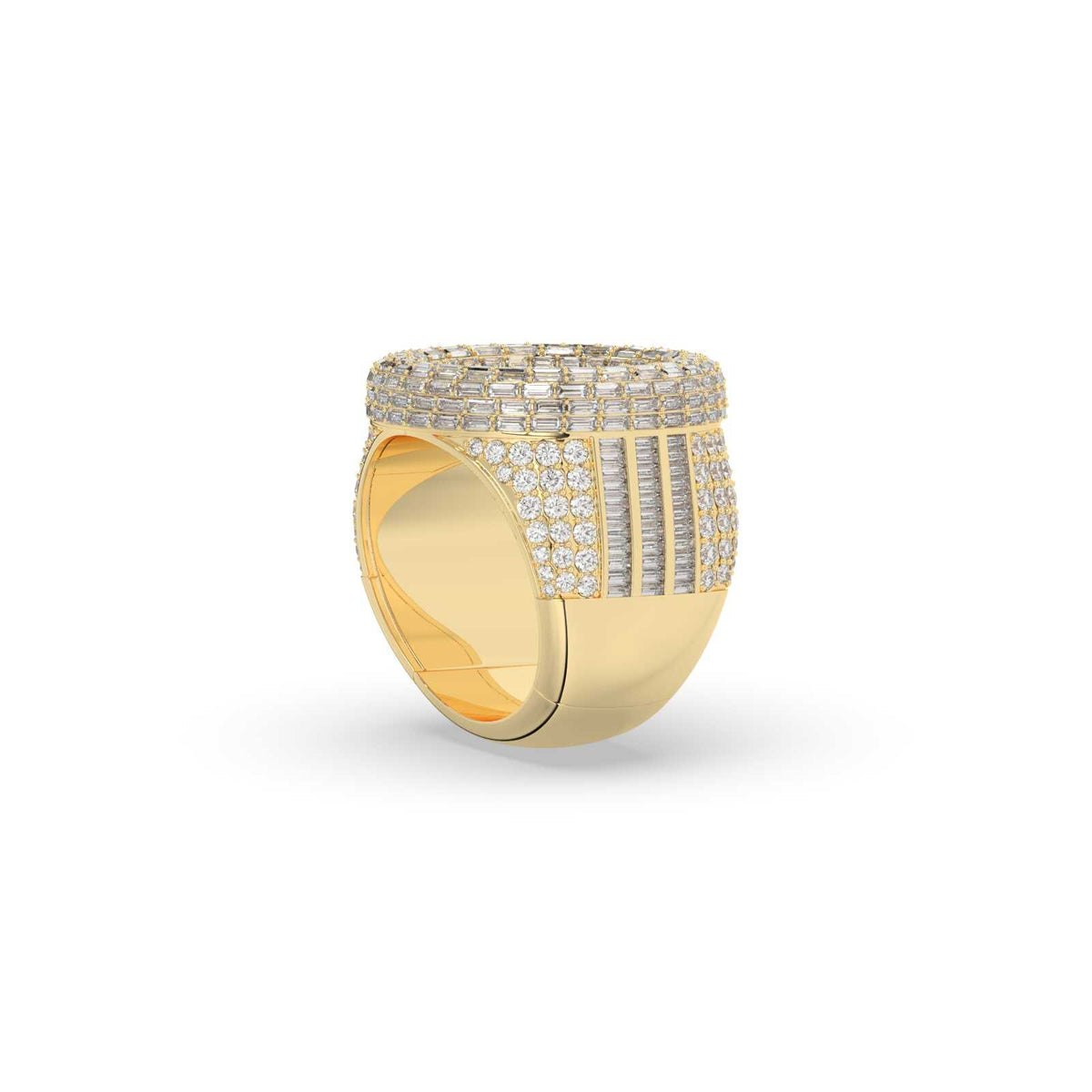 Triple Line Baguette Circle Ring
