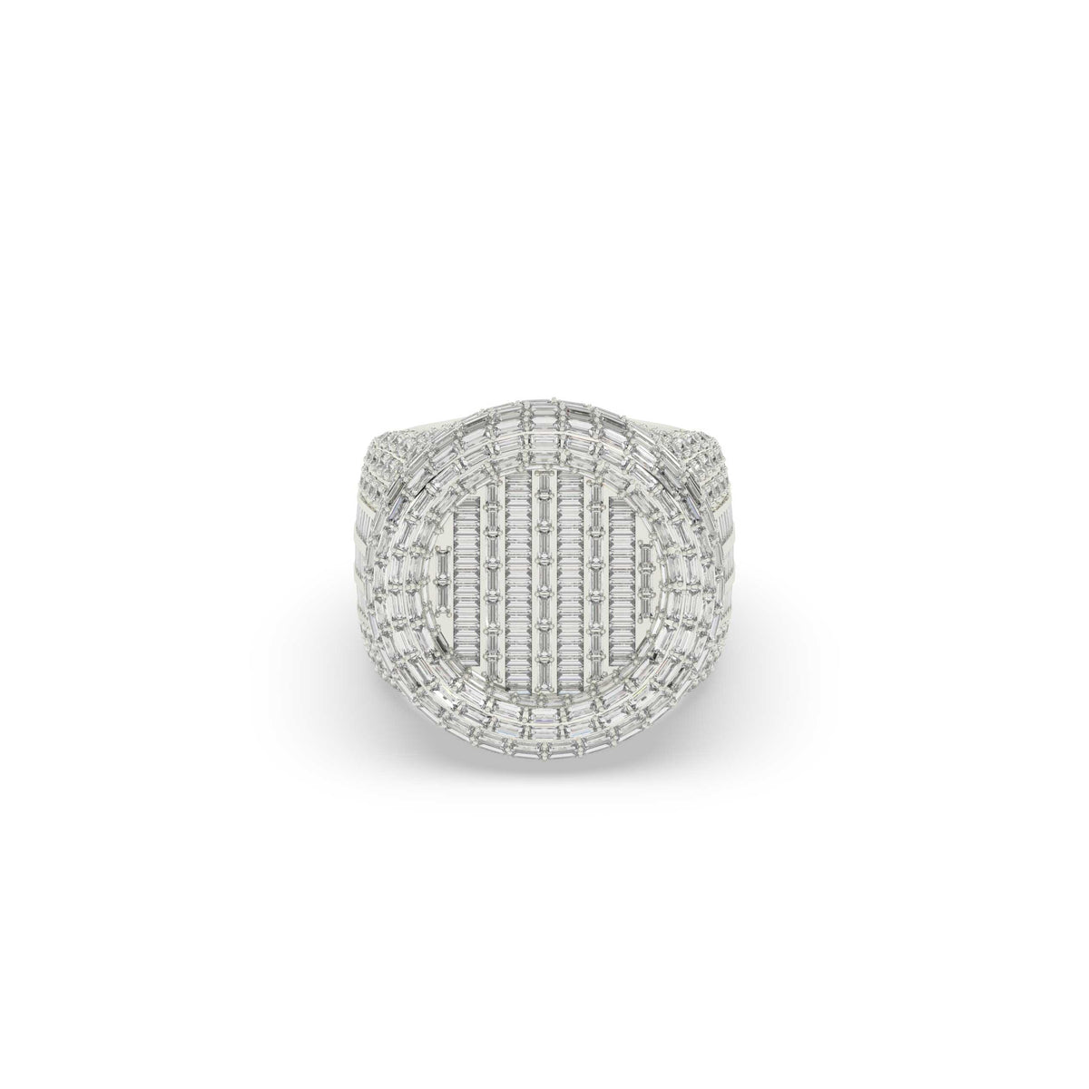 Triple Line Baguette Circle Ring