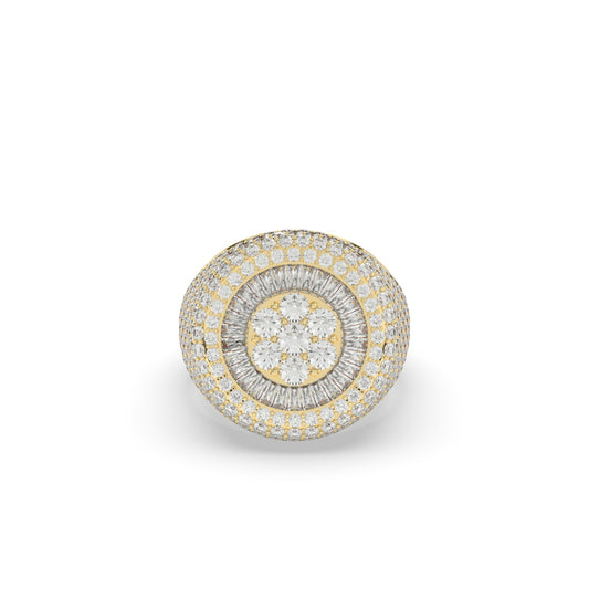 Golden Crown Diamond Cluster Ring