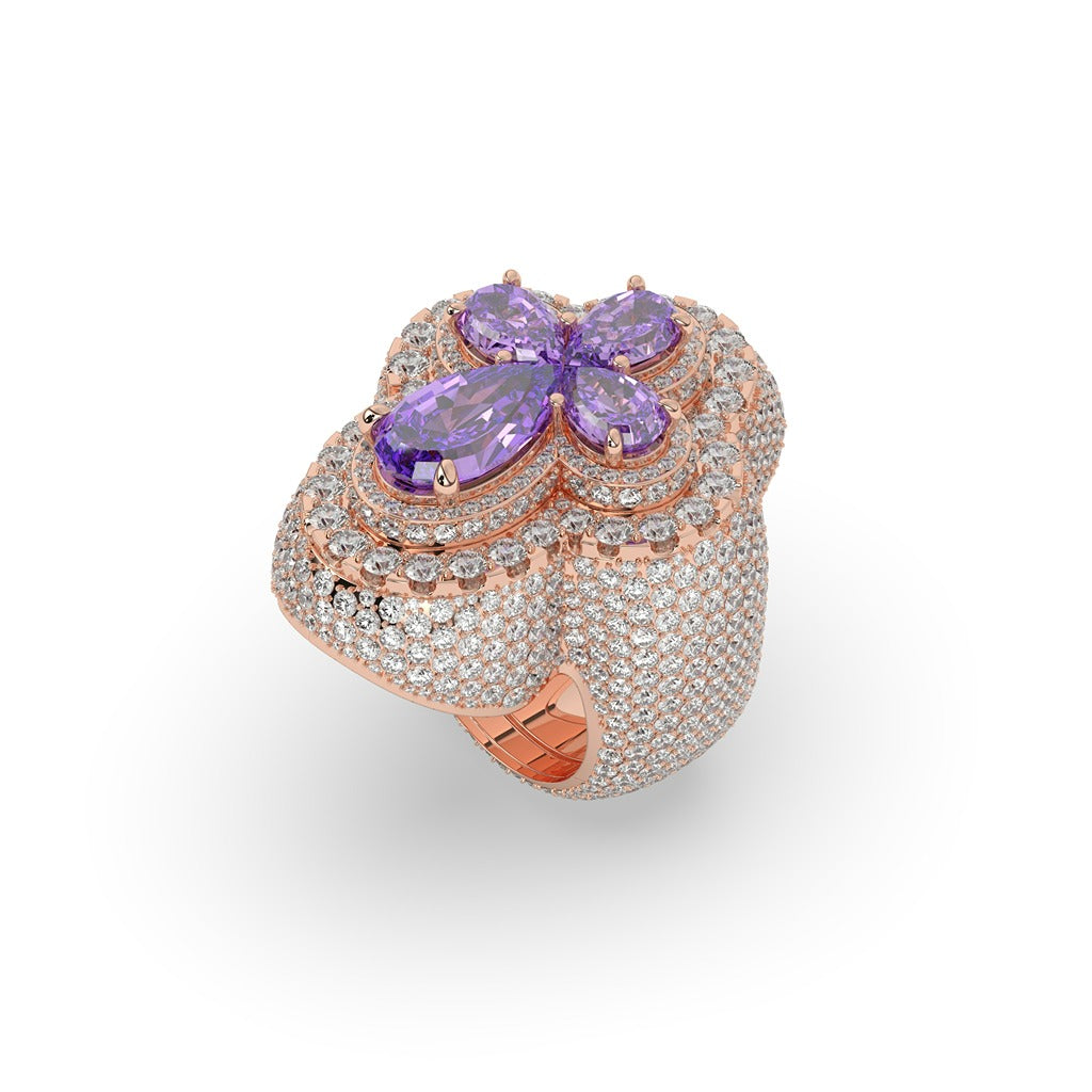 Royal Bloom Purple Diamond Ring