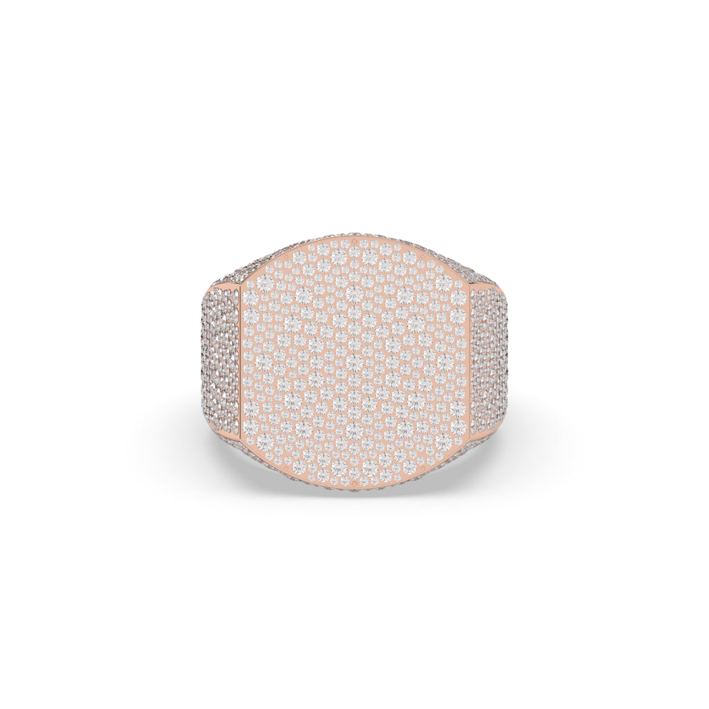 Golden Iced Oval Power Ring