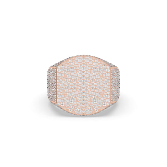 Golden Iced Oval Power Ring
