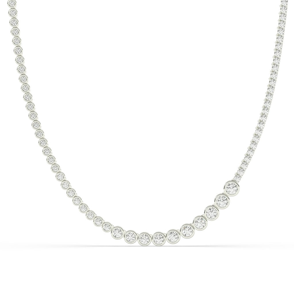 Radiant Bezel Diamond Chain Necklace