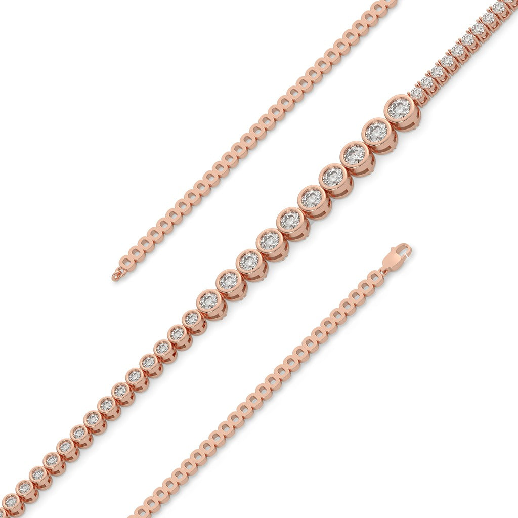 Radiant Bezel Diamond Chain Necklace