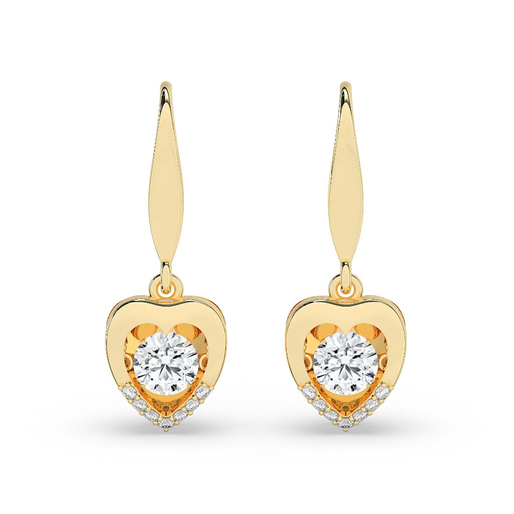 Heart Drop Pear Diamond Earrings