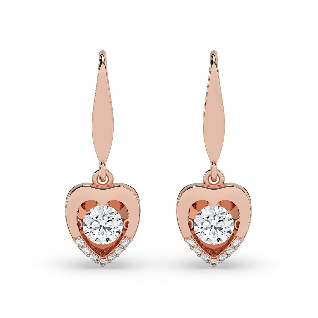 Heart Drop Pear Diamond Earrings