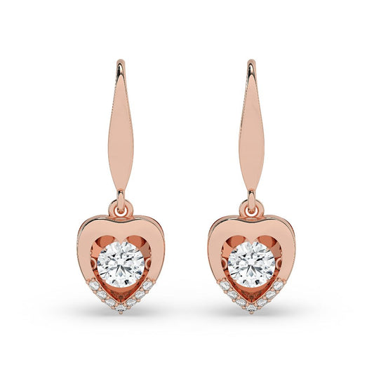Heart Drop Pear Diamond Earrings