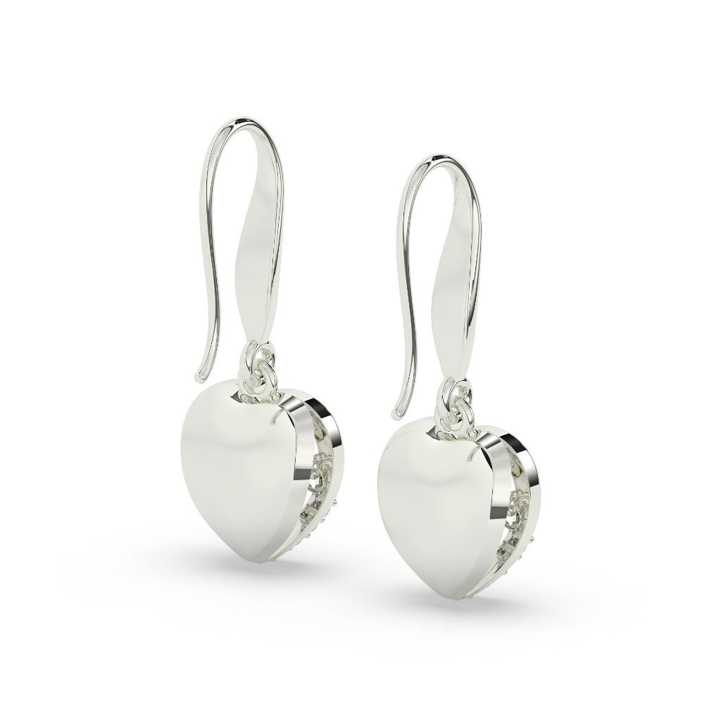 Rose Gold Heart Drop Earrings