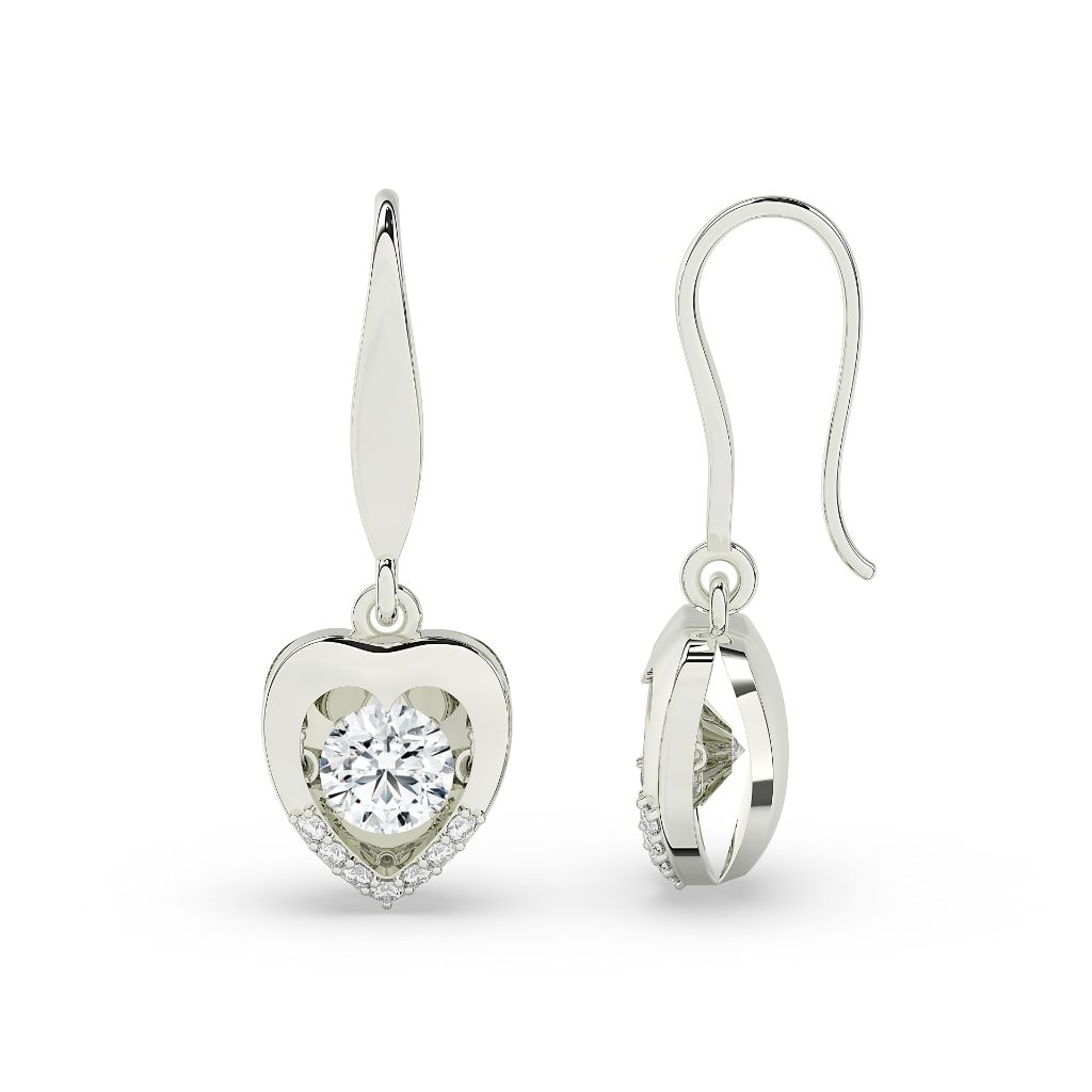 Rose Gold Heart Drop Earrings