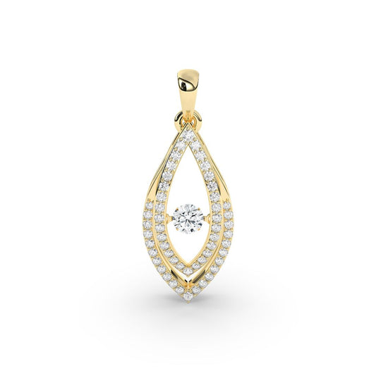 Elegant Double Halo Drop Pendant